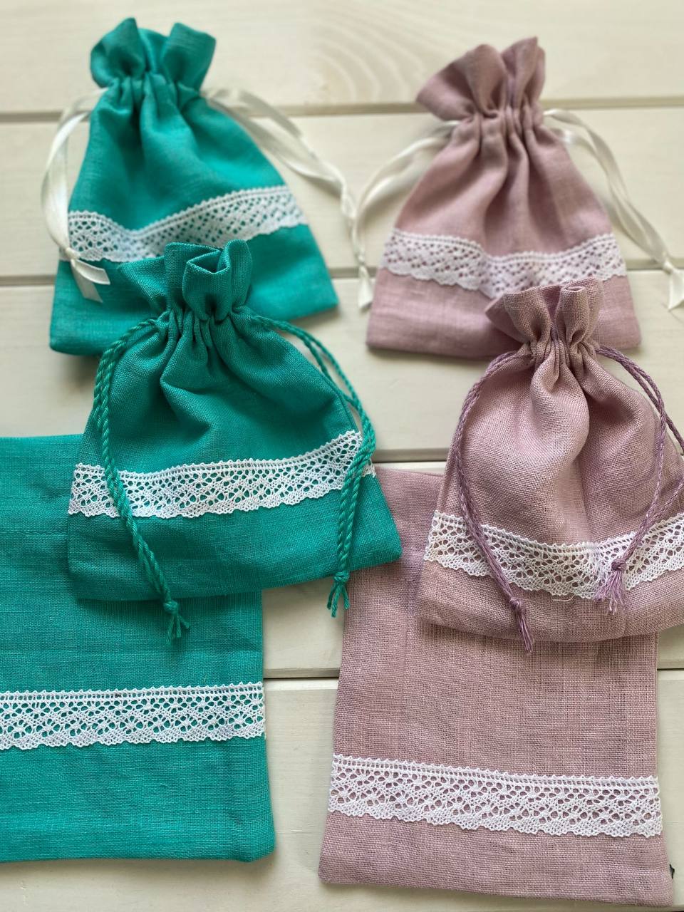 Natural linen bags